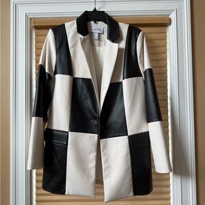 Joseph Ribkoff Black and White Checkered Blazer